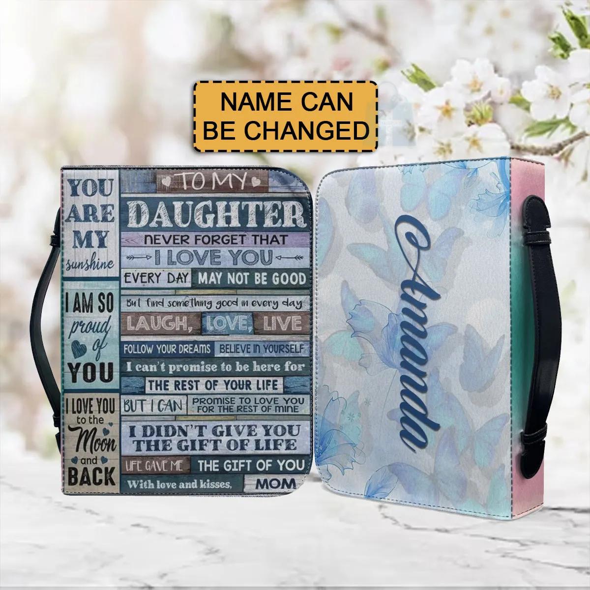 Christianartbag Bible Cover, To My Daughter From Mom Bible Cover, Personalized Bible Cover, Art Design Bible Cover, Christian Gifts, CAB07071223.