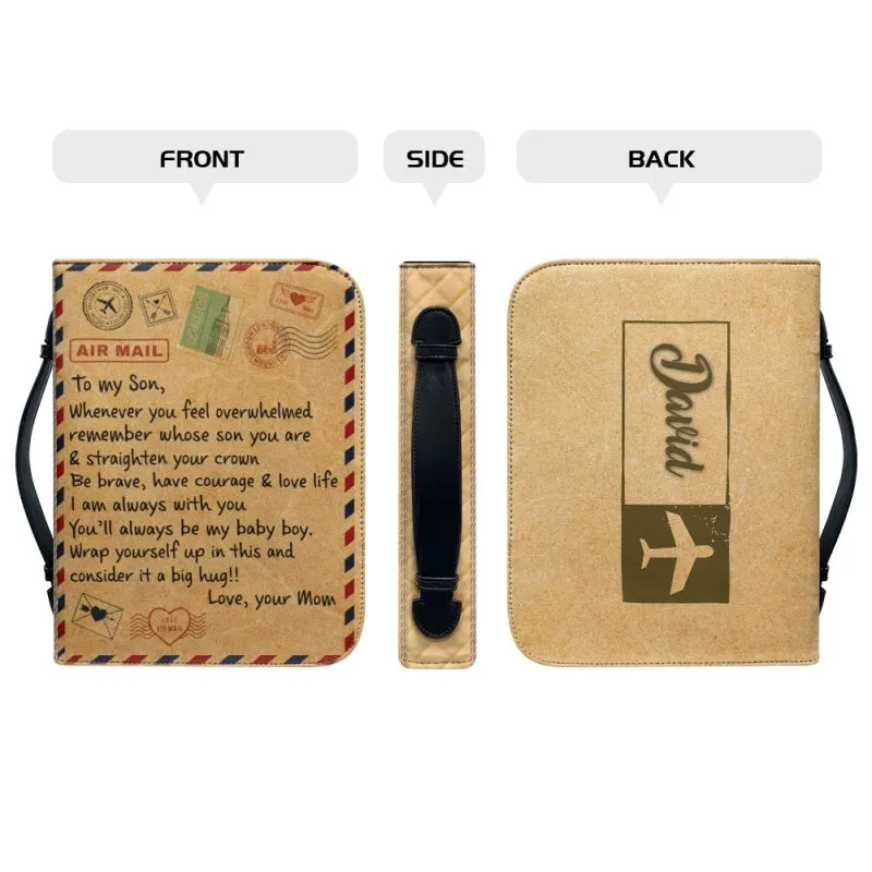 Christianartbag Bible Cover, To My Son From Mom Bible Cover, Personalized Bible Cover, Art Design Bible Cover, Christian Gifts, CAB27071223.