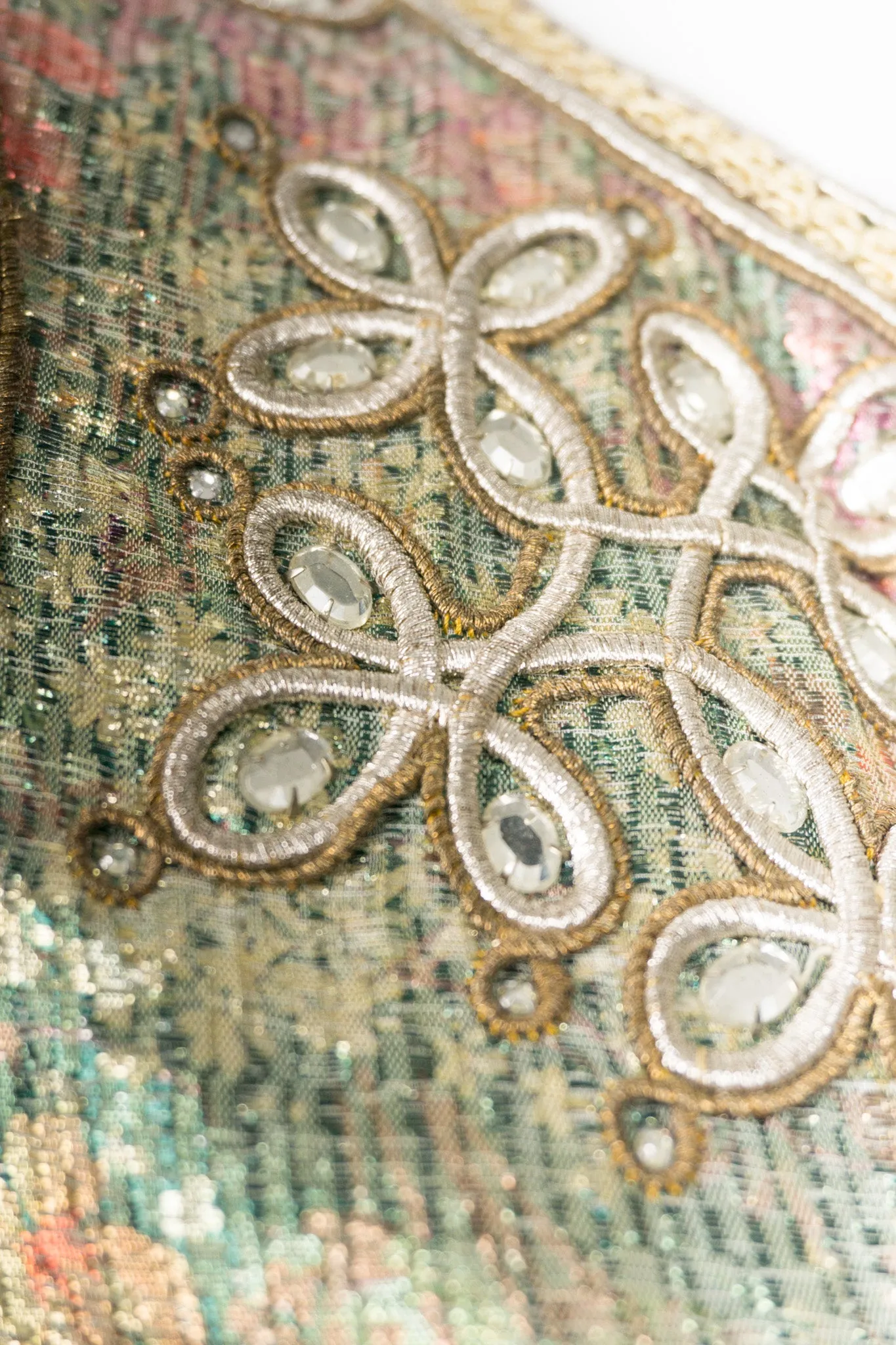 Embellished Lamé Vest & Belt Set